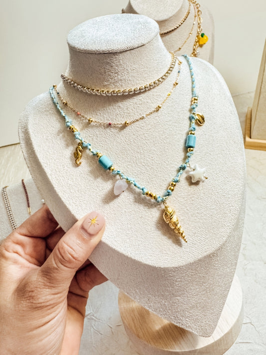 Blue Shells Necklace