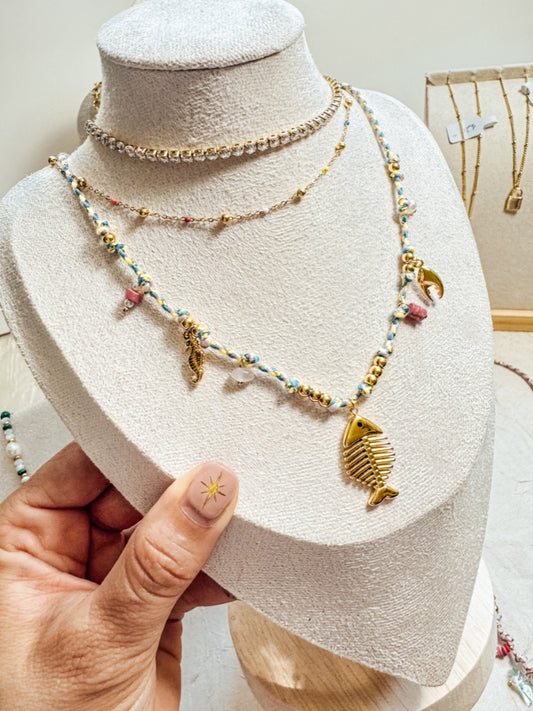 Fish Skeleton Summer Necklace