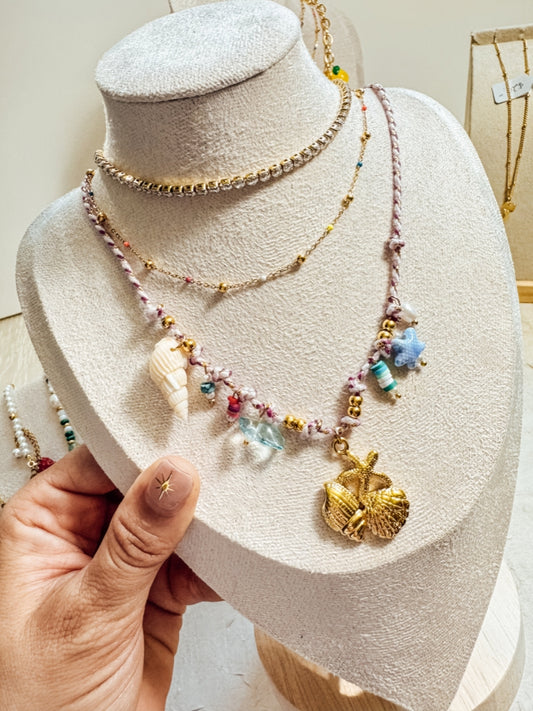 Pink Shells Summer Necklace