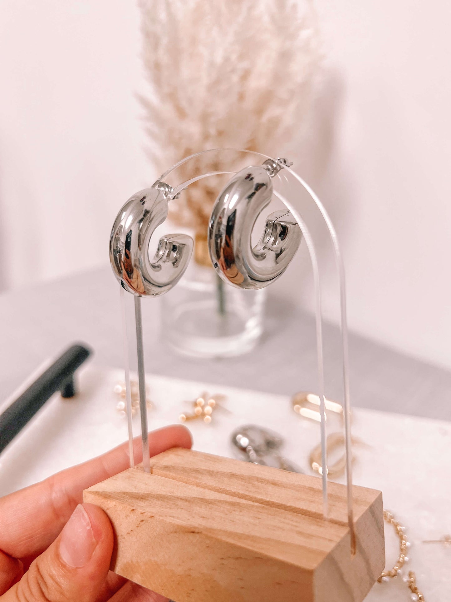 Xtra Chunky Earrings / Earcuffs - Silver