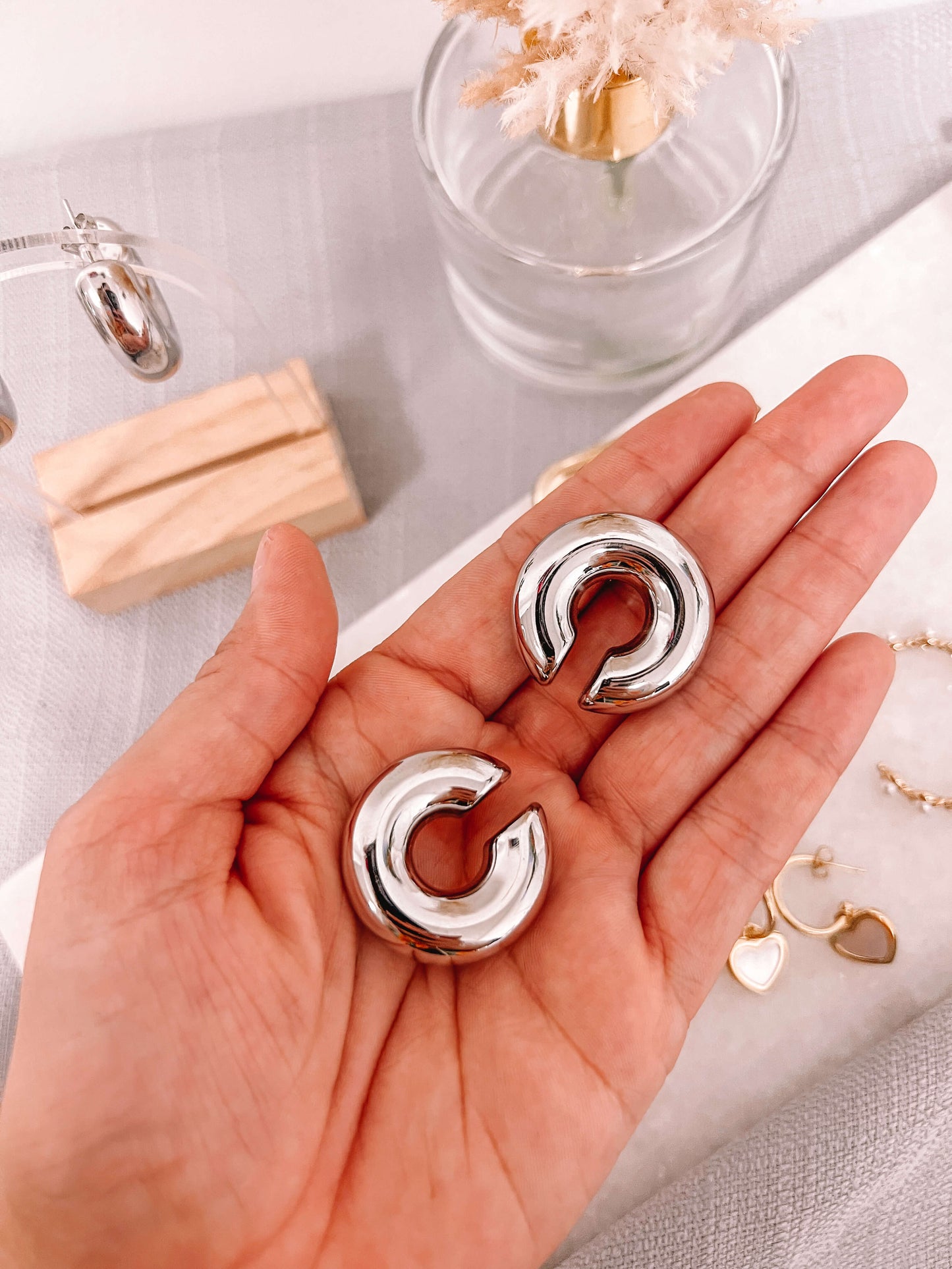 Xtra Chunky Earrings / Earcuffs - Silver