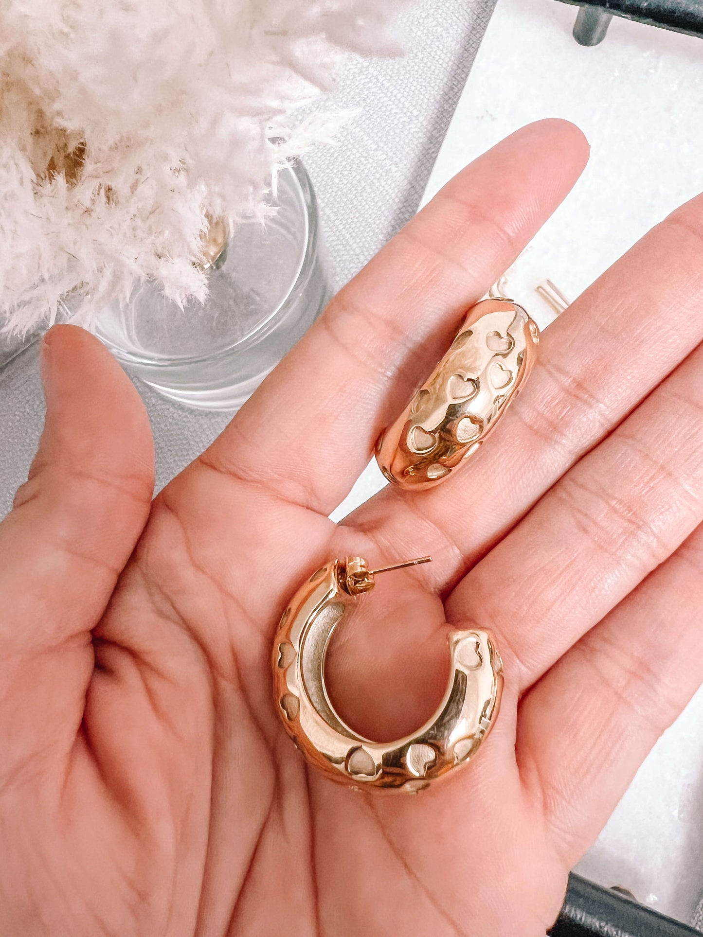 Big Chunky Hearts Earrings / Earcuffs