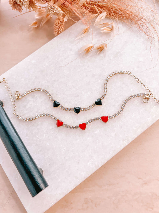 Heart Tennis Bracelet