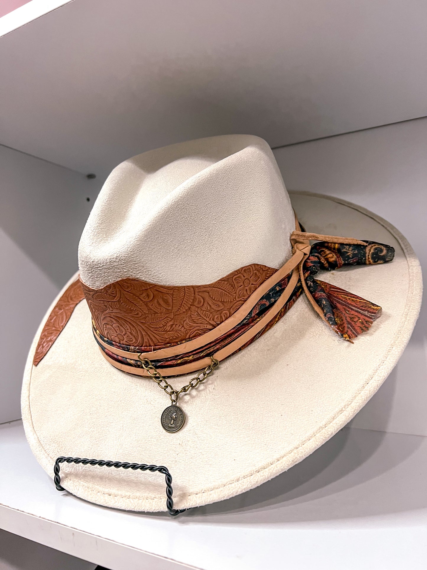 White Suede Hat