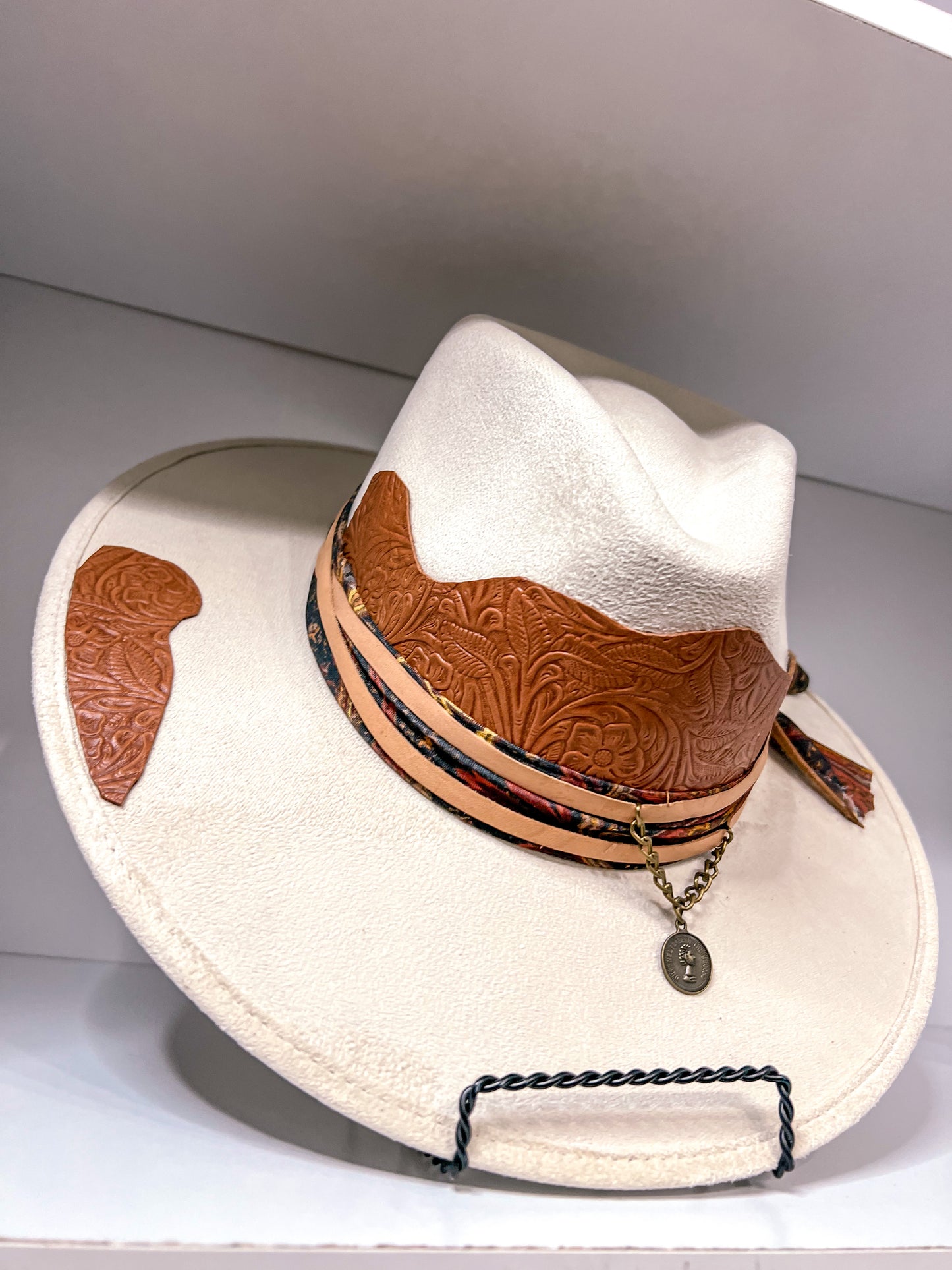 White Suede Hat