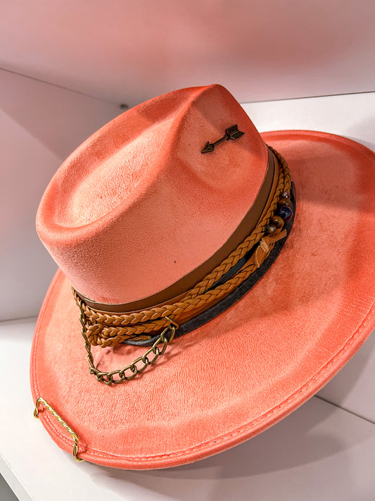 Peach Fedora Hat