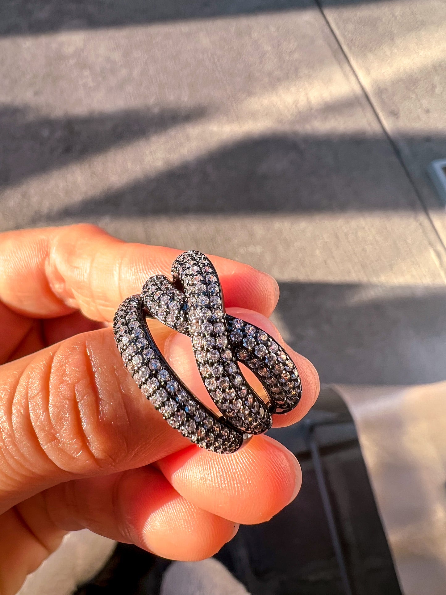 Silver and Black Ring