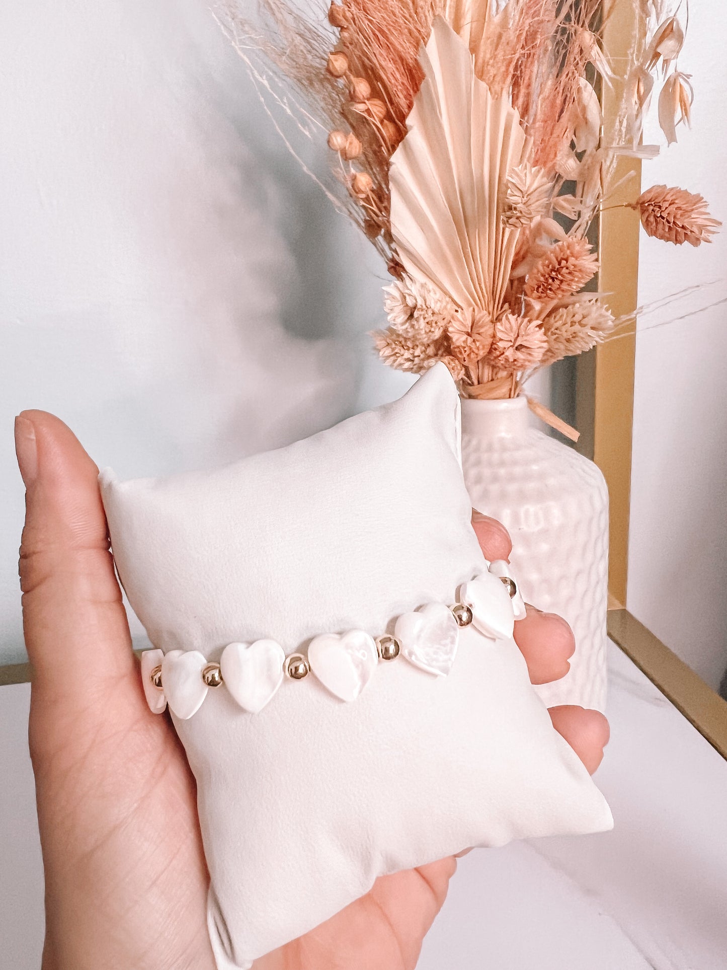 Pearl Hearts Bracelet.
