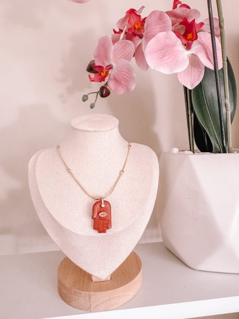 Hamsa Hand Quartz Necklace