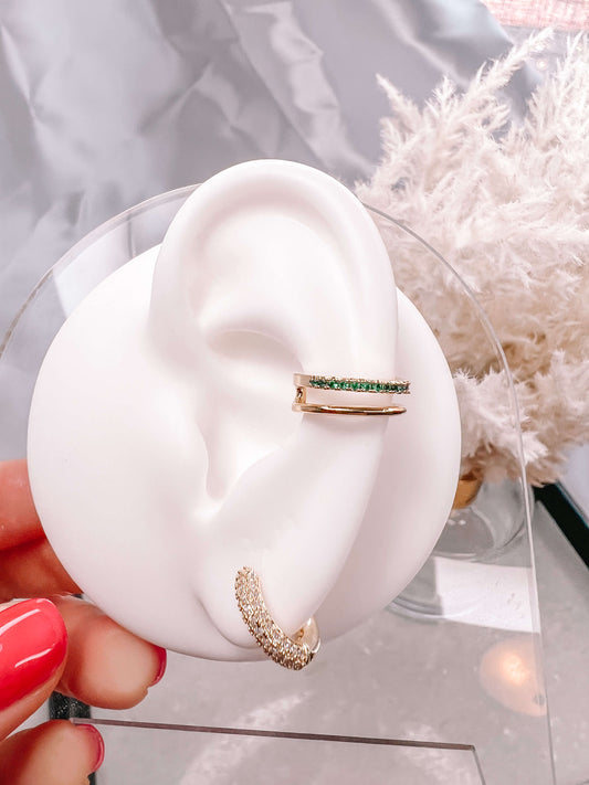 Mini Green Diamond Ear cuff